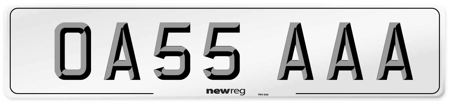 OA55 AAA Number Plate from New Reg